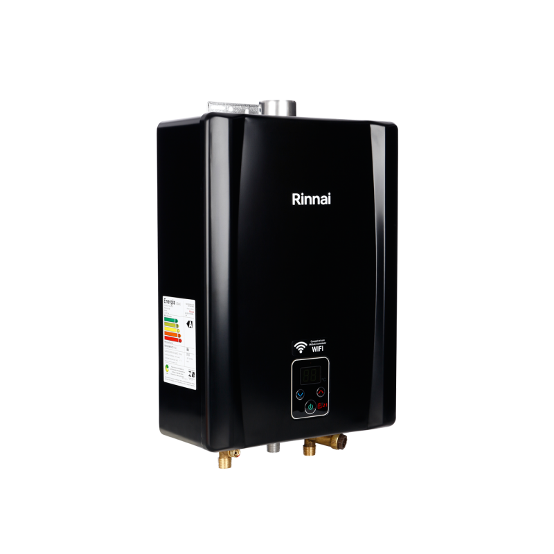 Aquecedor de Agua a Gás Eletrônico E21 TOP Rinnai GLP Preto