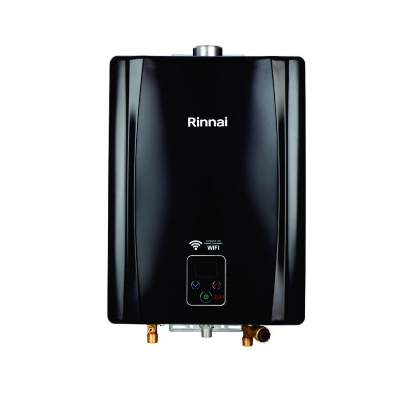 Aquecedor de Agua a Gás Eletrônico E21 TOP Rinnai GLP Preto