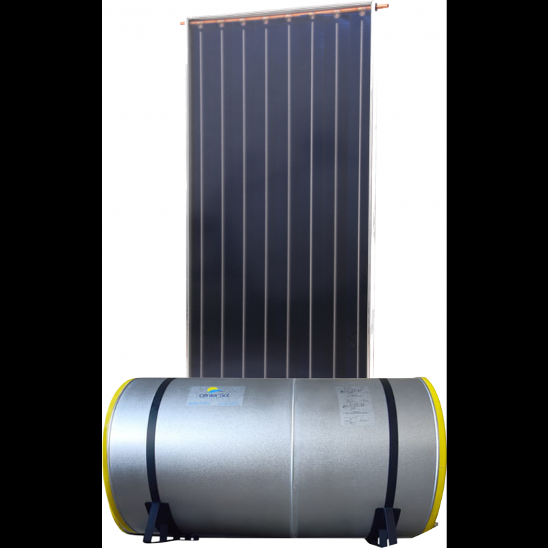 Kit Solar Boiler Economico 200Lts + Coletor Solar 2,00 X 1,00 Black Teck, RSC2000V, Rinnai