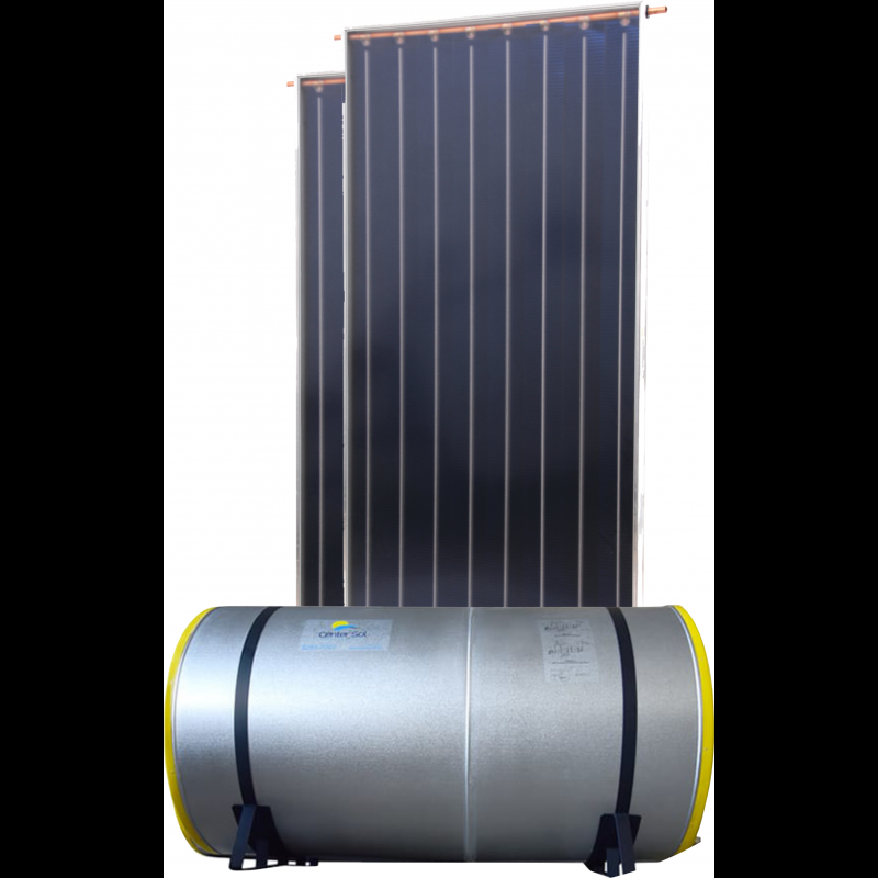 Kit Solar Boiler Economico 300Lts + Coletor Solar 2,00 X 1,00 Black Teck, RSC2000V, Rinnai