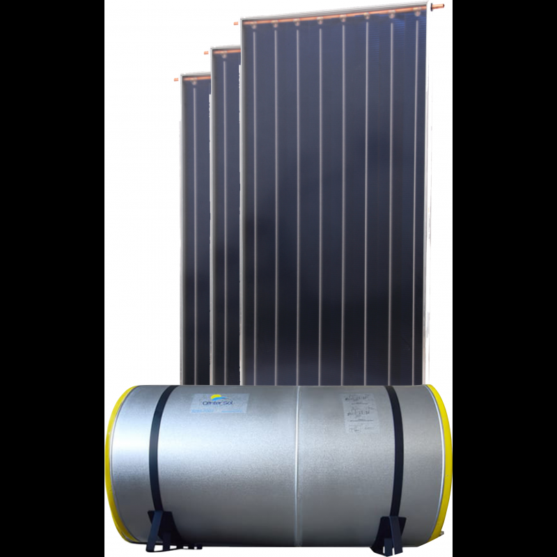 Kit Solar Boiler Economico 600Lts + Coletor Solar 2,00 X 1,00 Black Teck, RSC2000V, Rinnai