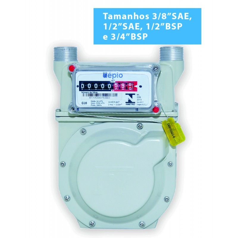 Medidor Volumétrico Gas Diafragma STANDART G2.5 CONEXAO 1/2