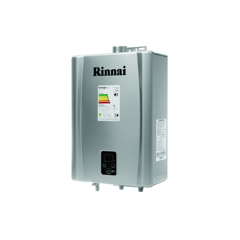 Aquecedor de Agua a Gás Eletrônico, REUE210FEHGGN, Rinnai, GN, Prata
