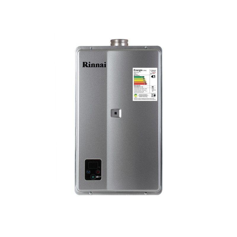 Aquecedor de Agua a Gás Eletrônico, REUE271FEHGGN, Rinnai, GN, Prata